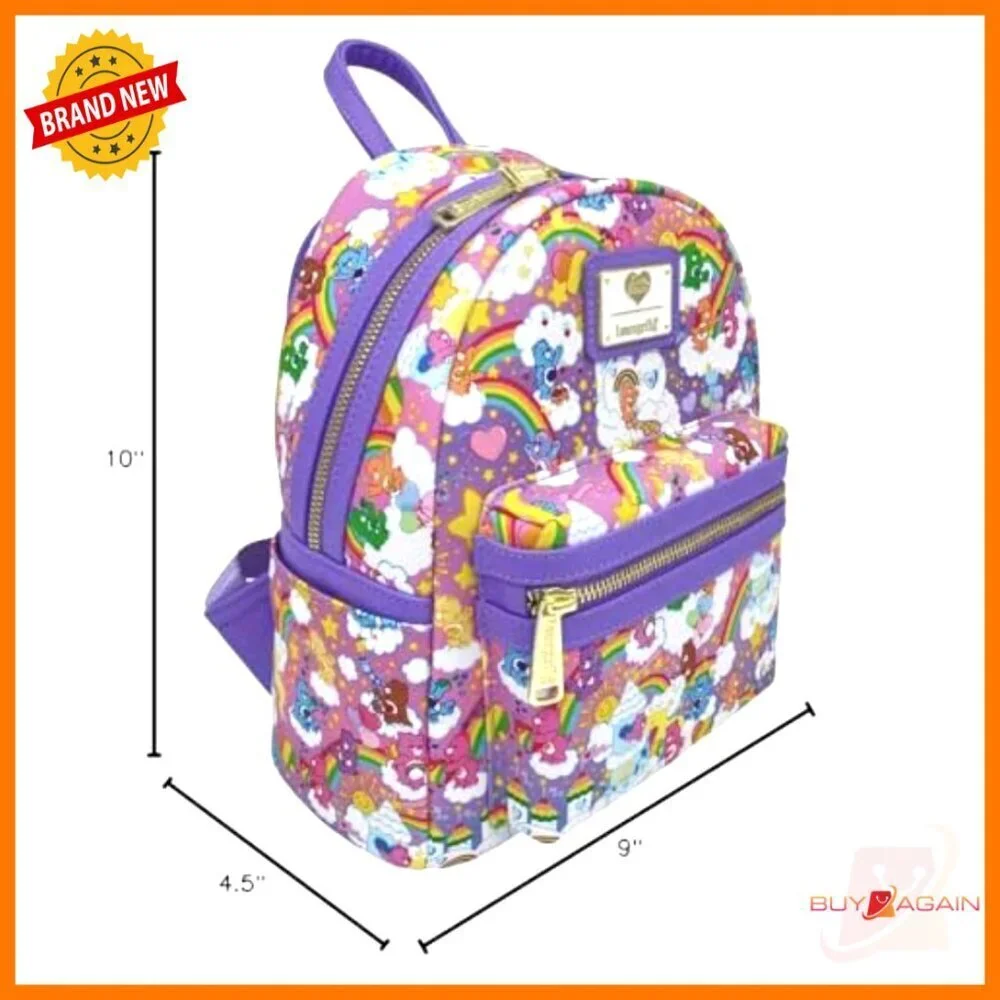 Care Bears Mini Shoulder Bag, Faux Leather, Adjustable Straps, Side Pockets